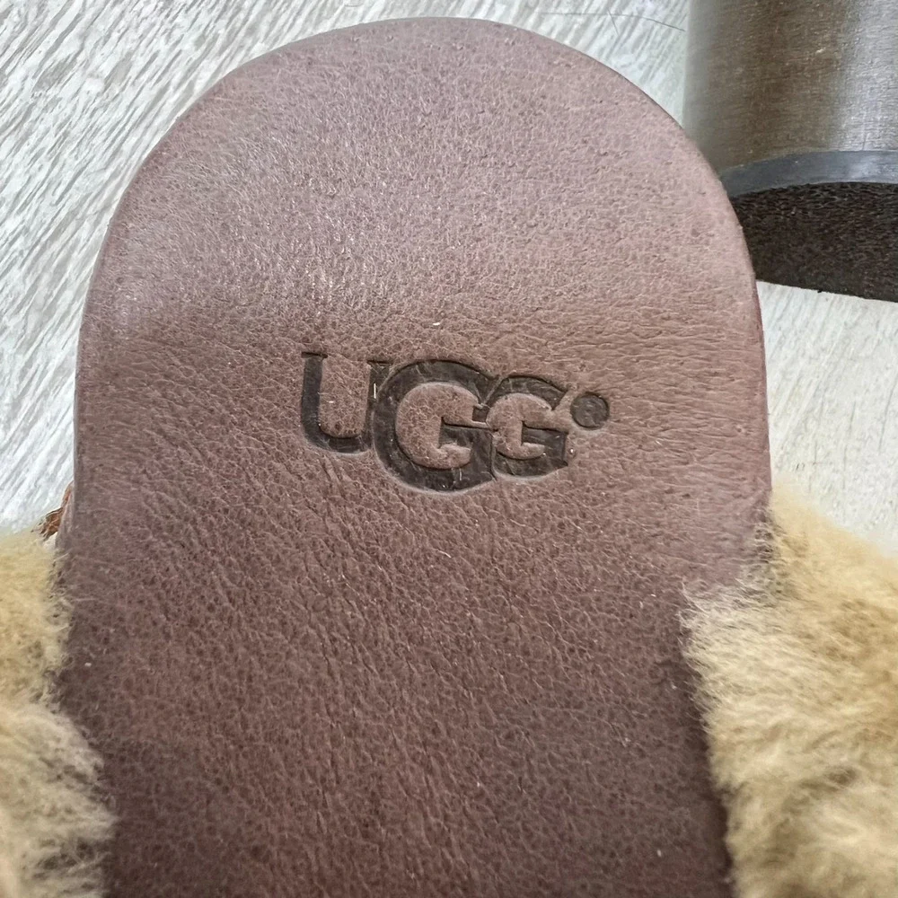 UGG Shoes Womens Size 5 1/2 - 6 Kassi High Heel Leather Clog Mule Sheepskin